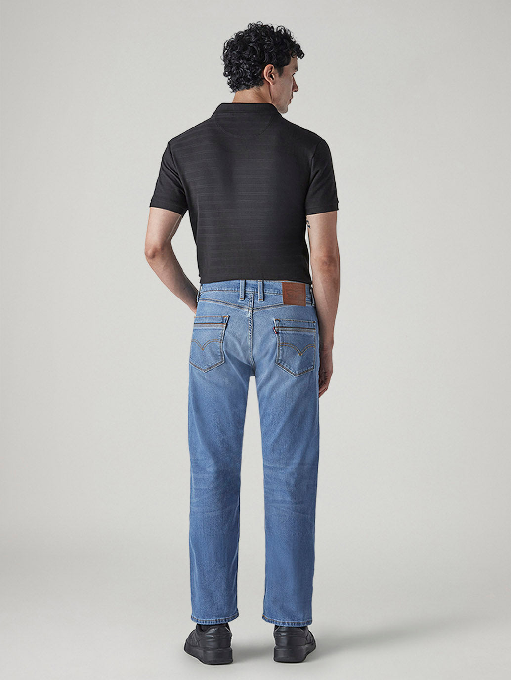 Men's 505 Light Blue Straight Fit Mid Rise Jeans - Back View