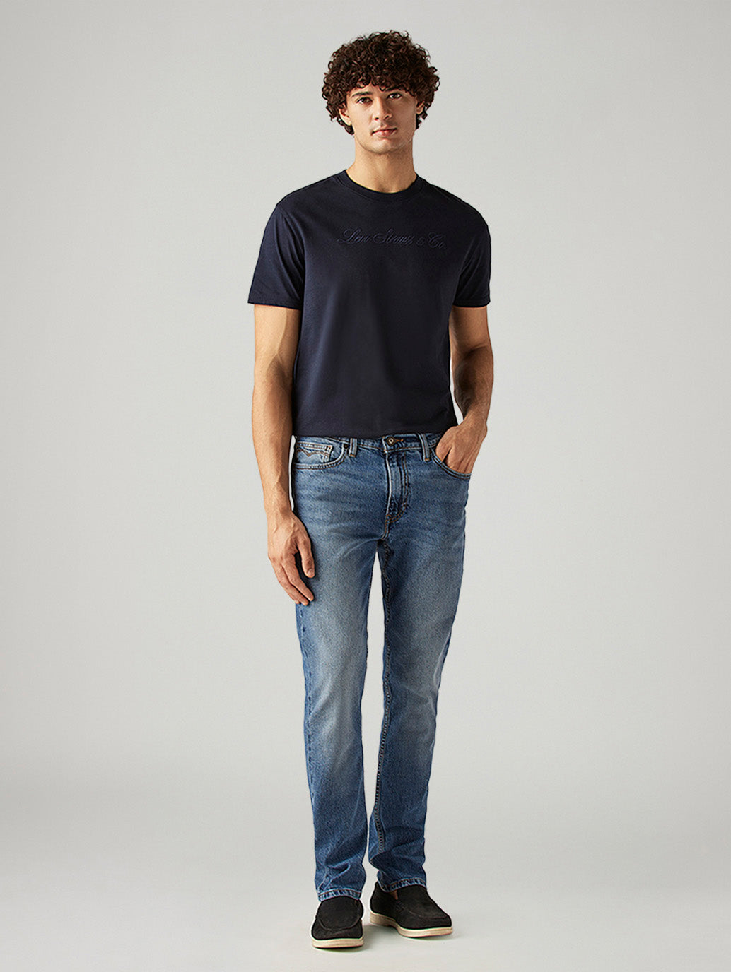 Men's 511 Blue Slim Fit Mid Rise Jeans - Front View