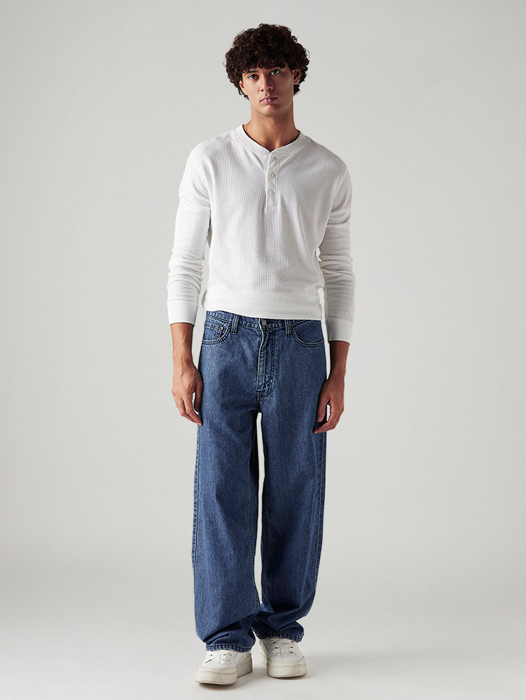 Men's 578 Blue Baggy Fit Low Rise Jeans - Front View