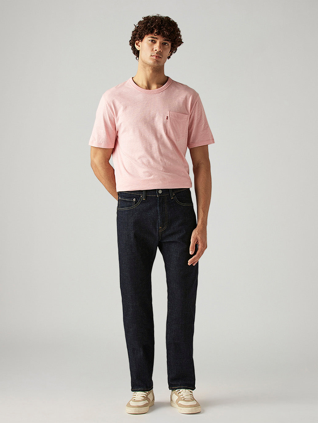 Men's 505 Navy Straight Fit Mid Rise Jeans - Front View