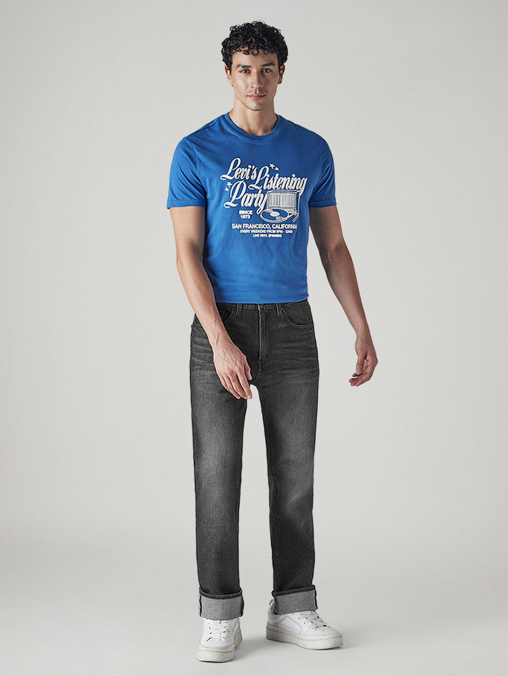 Men's 505 Charcoal Grey Straight Fit Mid Rise Commuter Jeans - 2079474c-8b70-4e79-9339-90125a21e7ad View