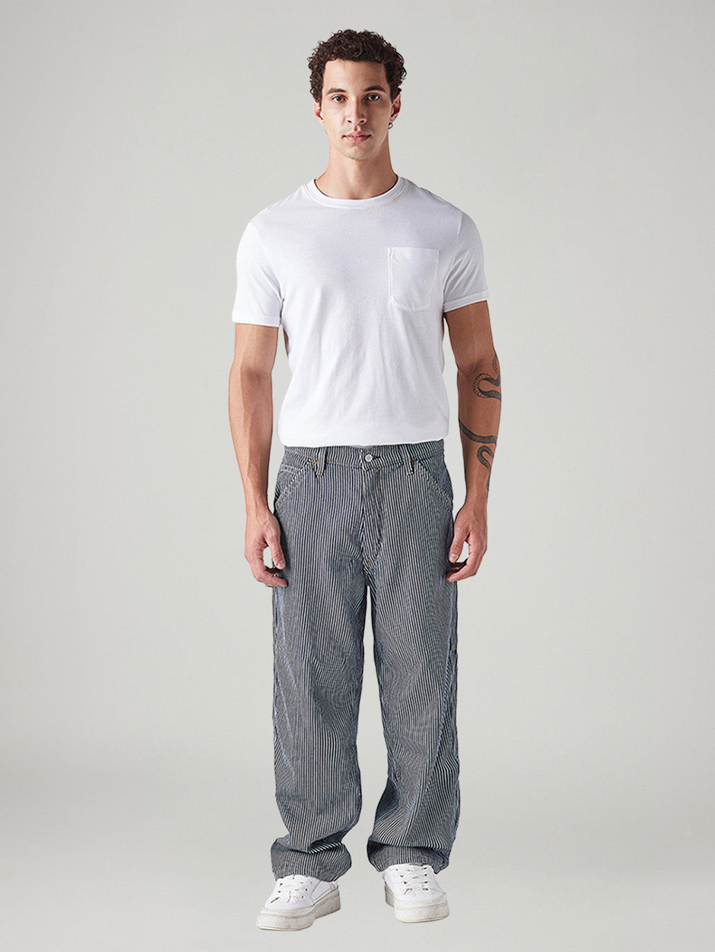 Men's 578 Blue Baggy Fit Mid Rise Jeans - Front View