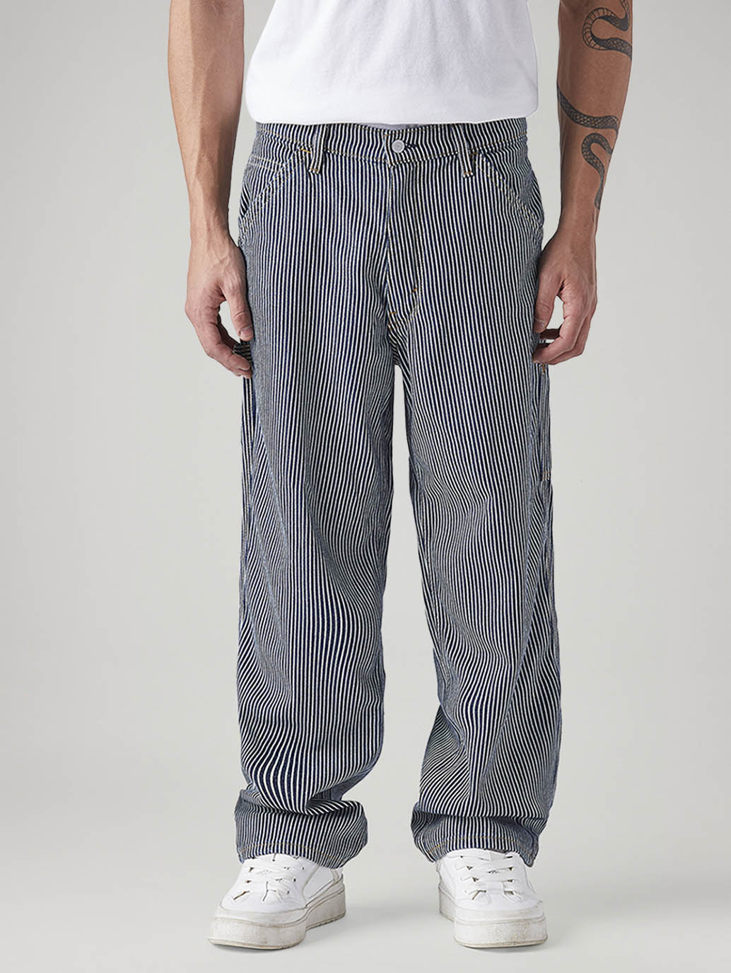Men's 578 Blue Baggy Fit Mid Rise Jeans - Front View