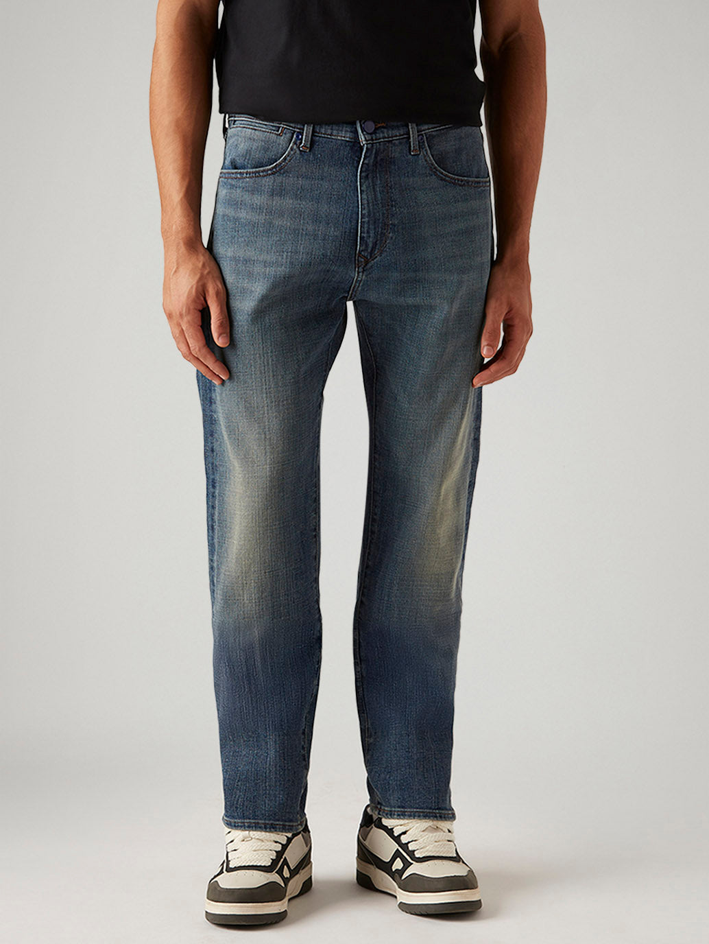 Men's 505 Blue Straight Fit Hyper Stretch Jeans - Front View