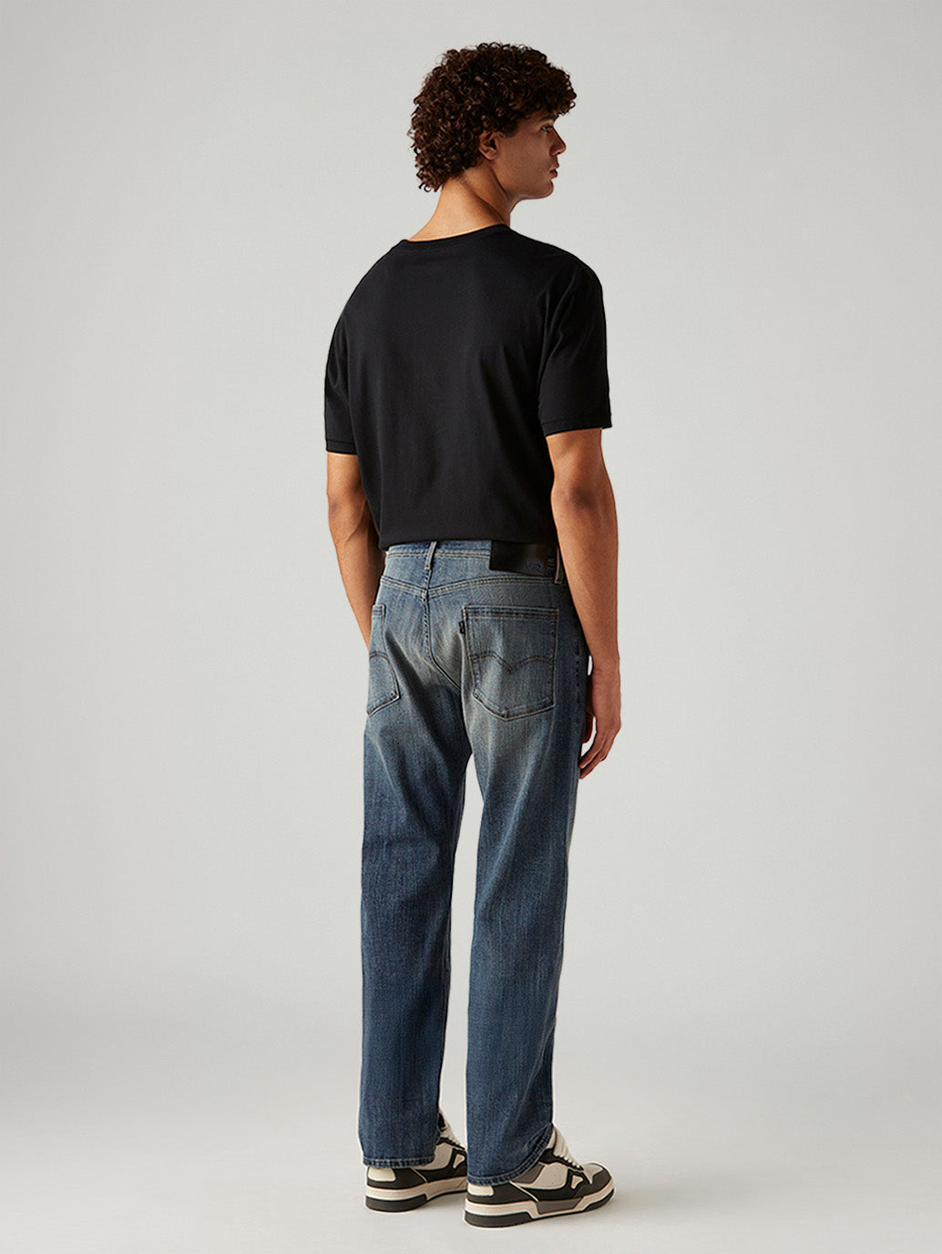 Men's 505 Blue Straight Fit Hyper Stretch Jeans - Back View