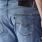 Men's Redloop 505 Blue Straight Fit Mid Rise Jeans - Detail View