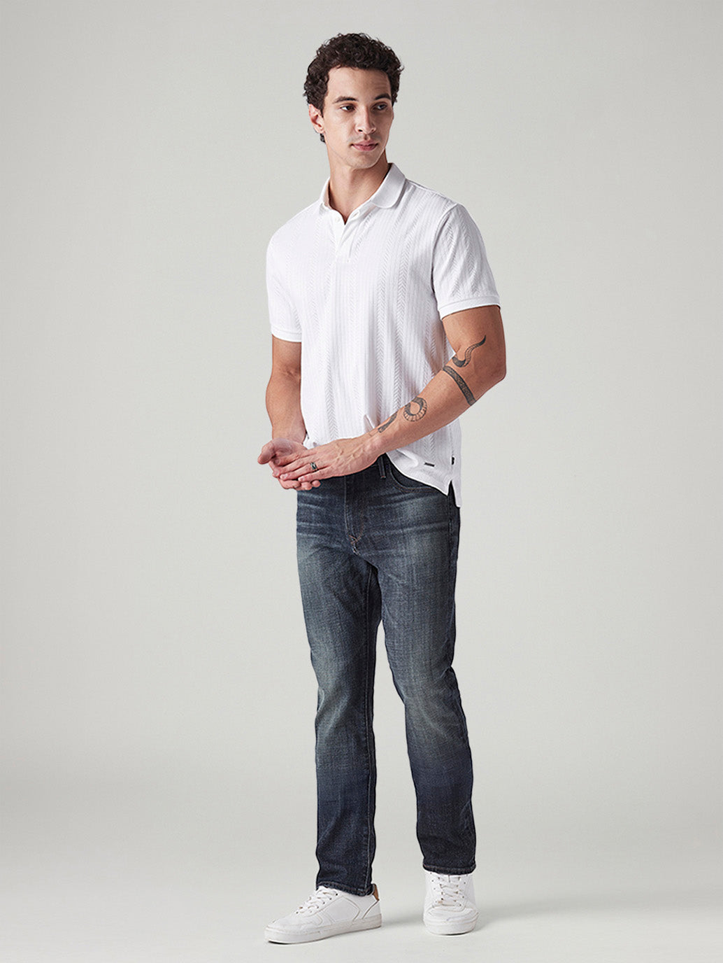 Men's 511 Dark-Blue Slim Fit Mid Rise Redloop Jeans