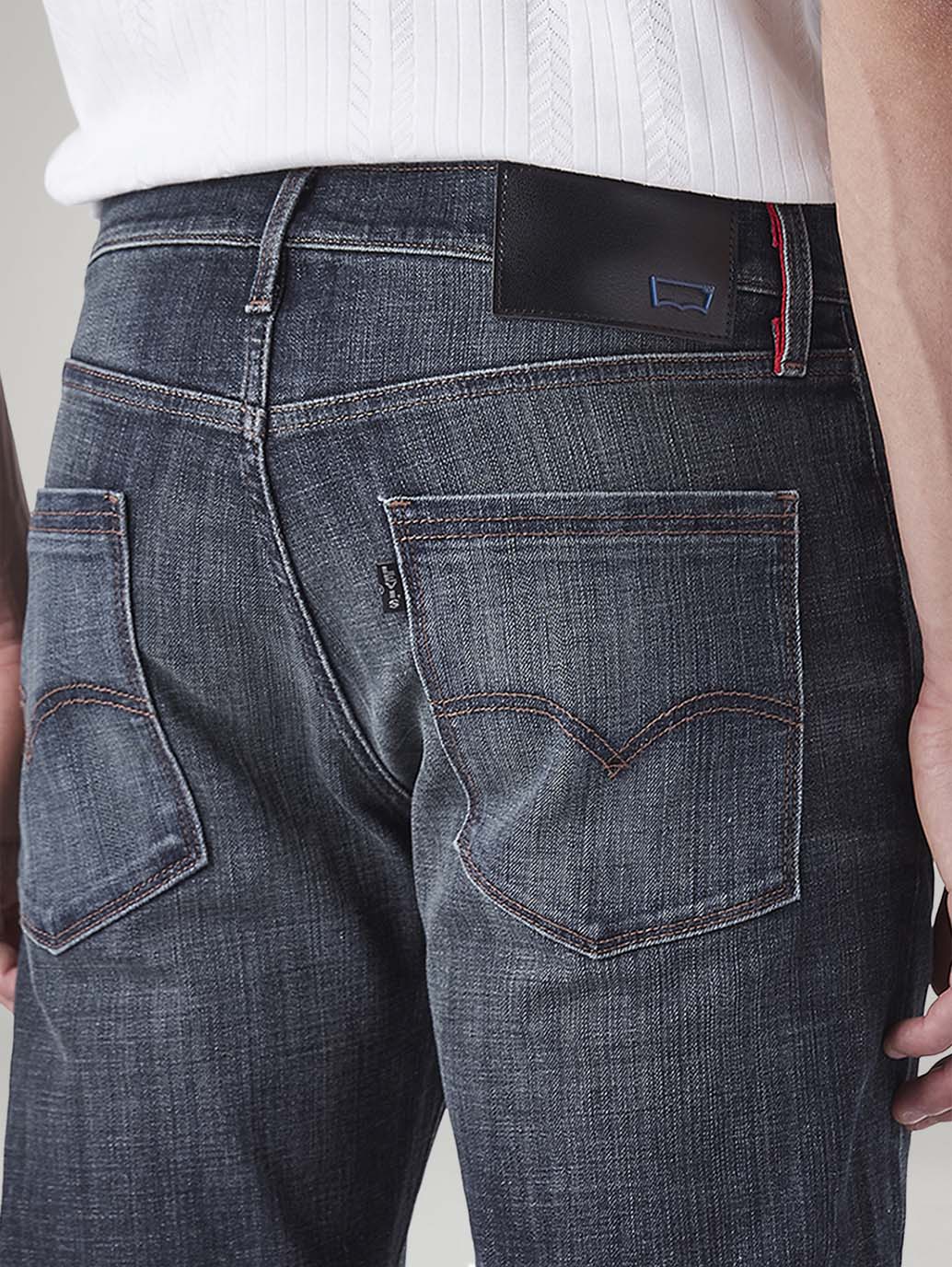 Men's 511 Dark-Blue Slim Fit Mid Rise Redloop Jeans - Detail View