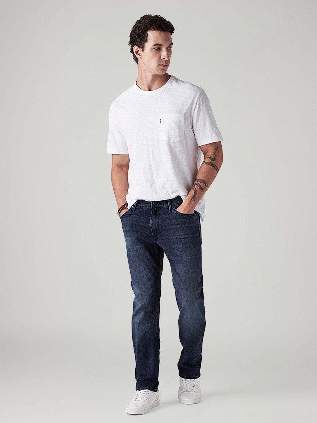 Men's 511 Dark Blue Slim Fit Mid Rise Redloop Jeans