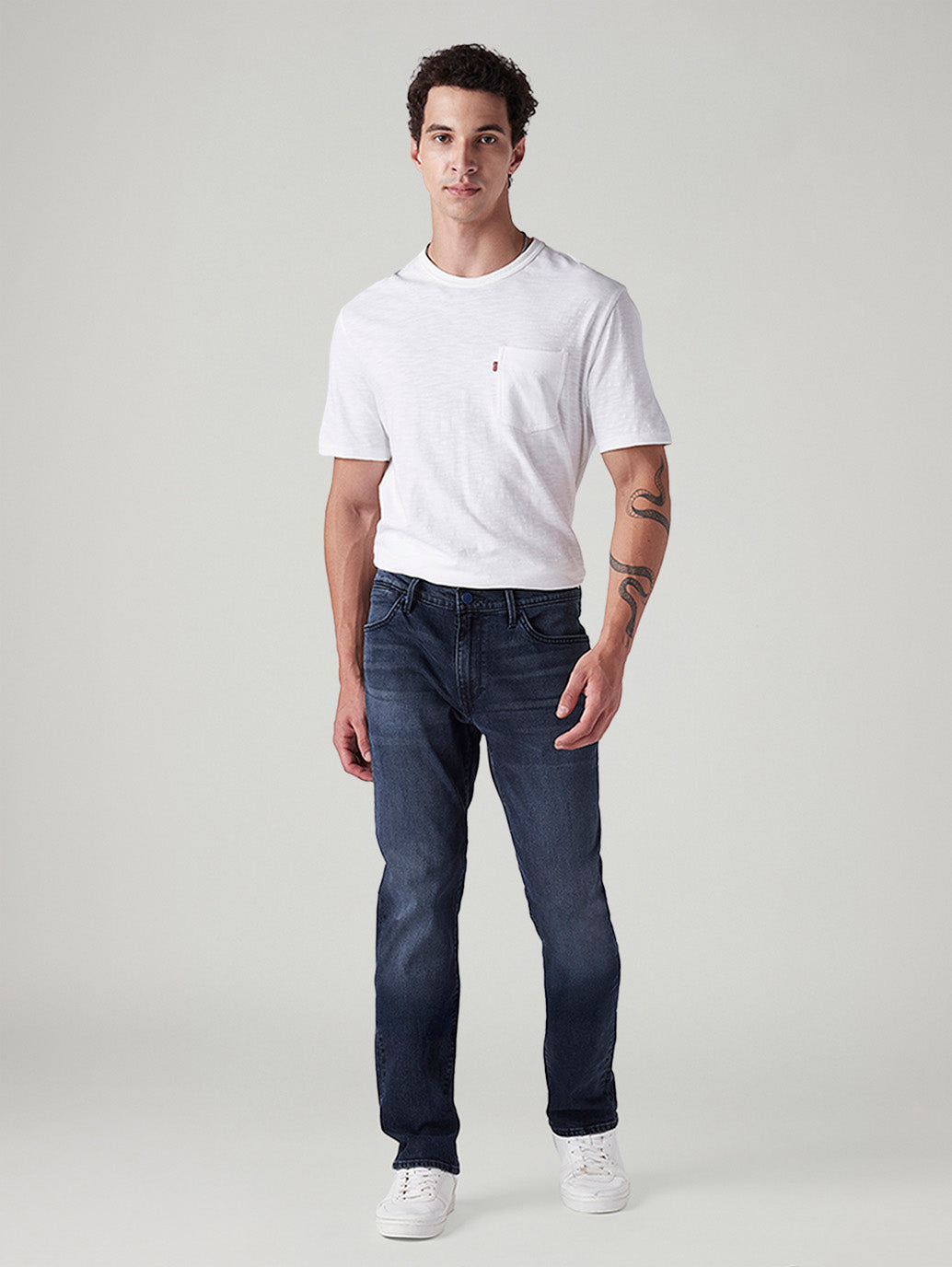 Men's 511 Dark Blue Slim Fit Mid Rise Redloop Jeans - Front View