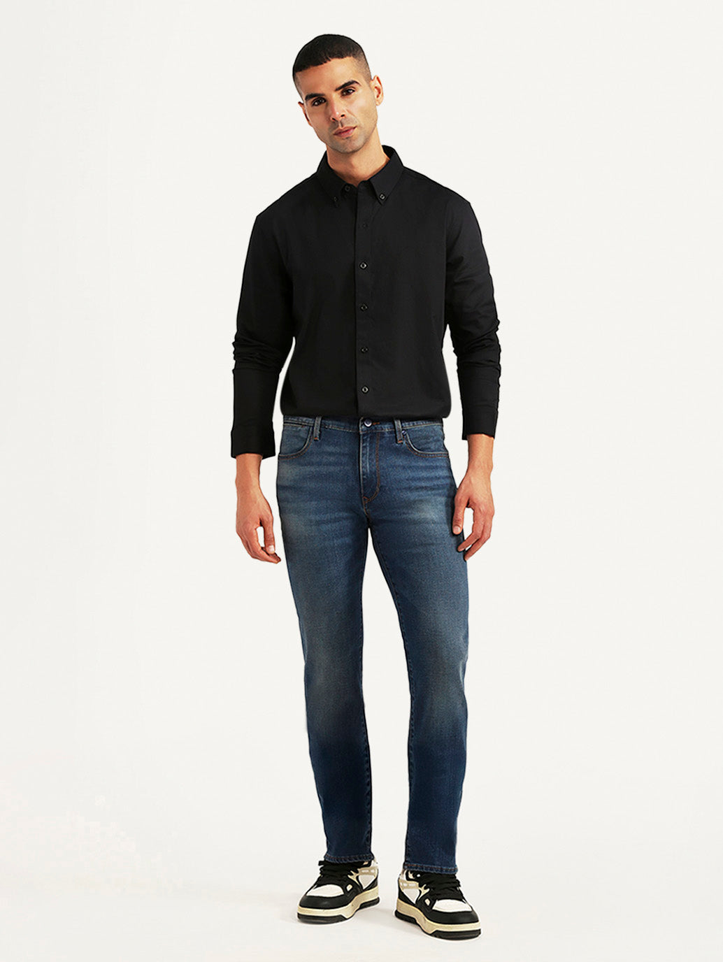 Men's Redloop 511 Blue Slim Fit Mid Rise Jeans - Front View