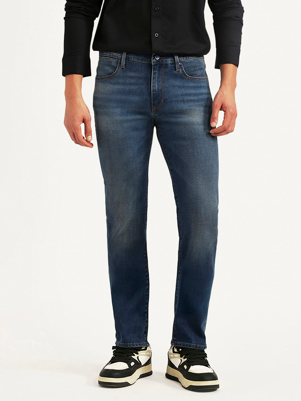 Men's Redloop 511 Blue Slim Fit Mid Rise Jeans - Front View