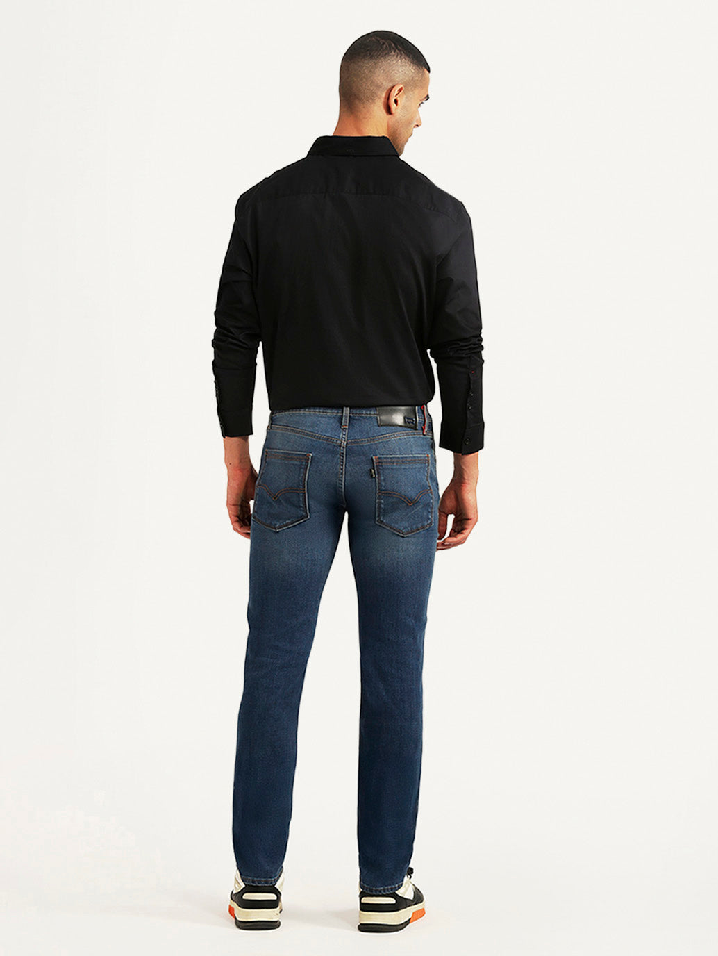 Men's Redloop 511 Blue Slim Fit Mid Rise Jeans - Back View