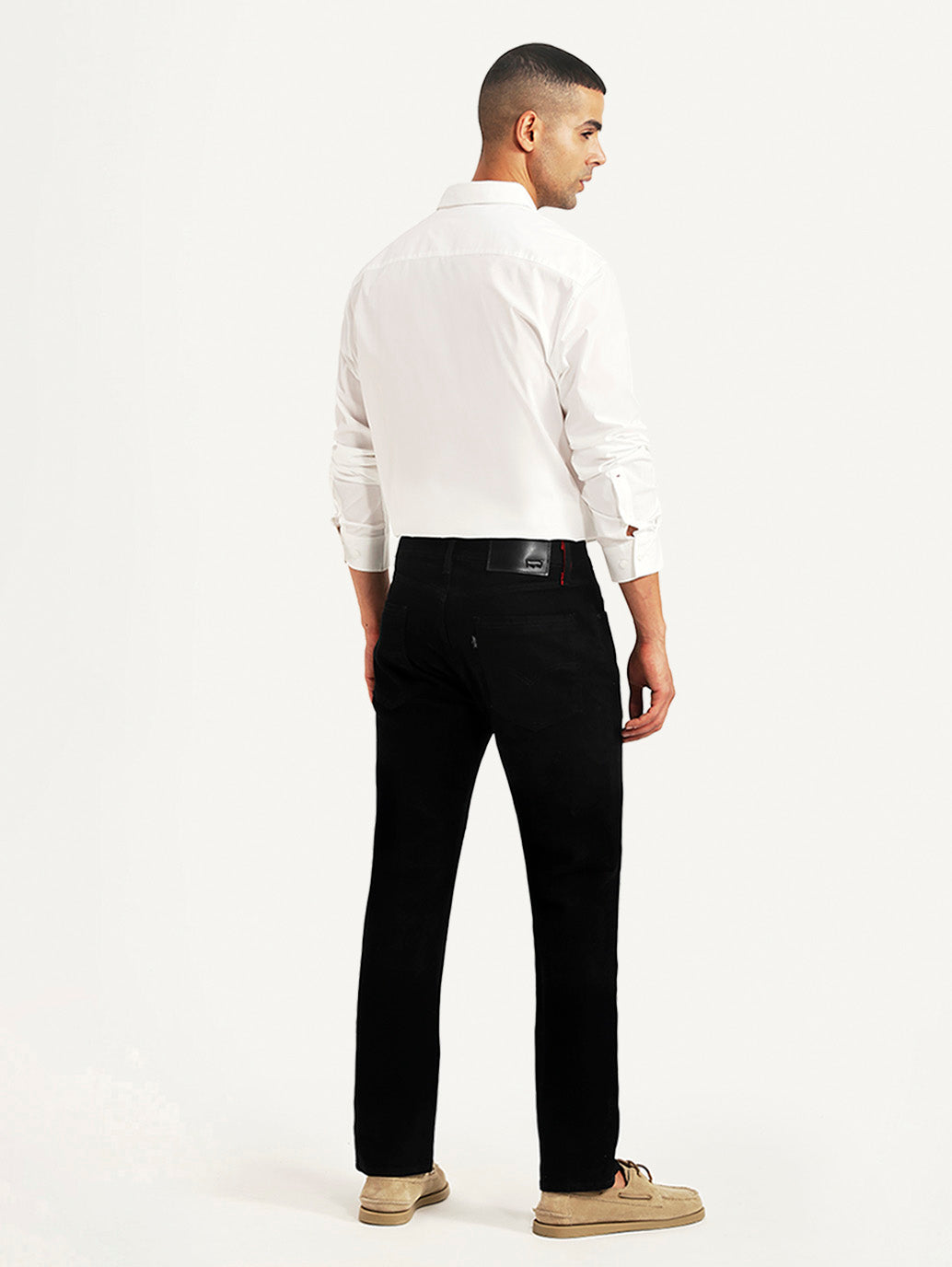 Men's Redloop 511 Black Slim Fit Mid Rise Jeans - Back View