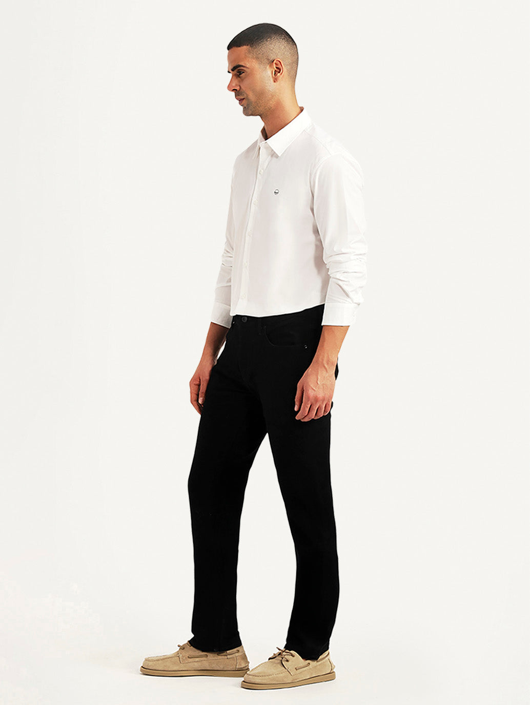 Men's Redloop 511 Black Slim Fit Mid Rise Jeans - Side View