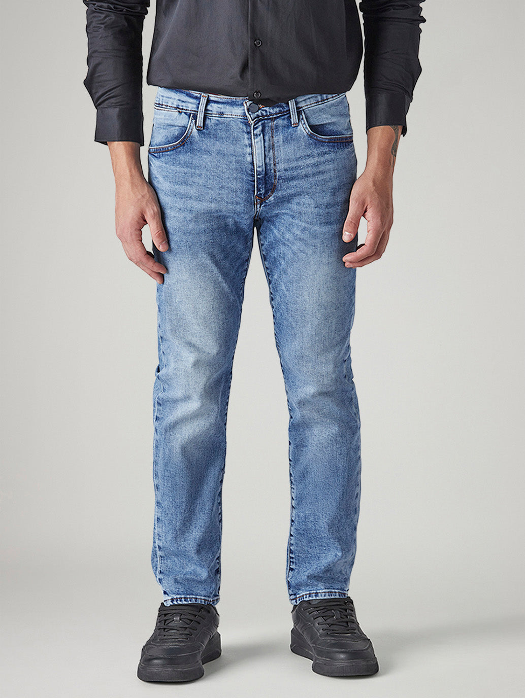 Men's Redloop 511 Indigo Slim Fit Mid Rise Jeans - Front View