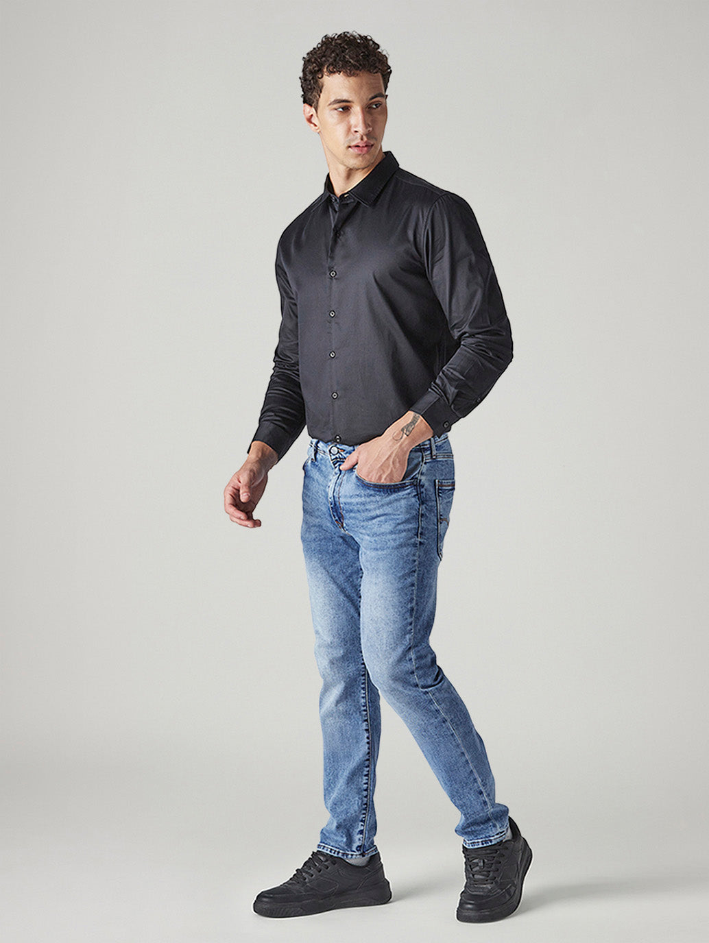 Men's Redloop 511 Indigo Slim Fit Mid Rise Jeans - Side View