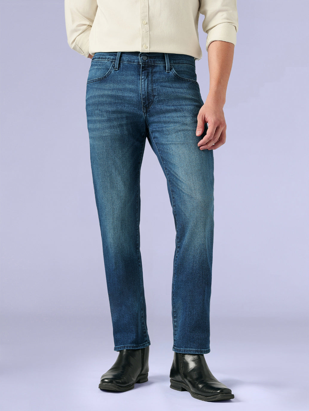 Men's Redloop 511 Blue Slim Fit Mid Rise Jeans - Front View