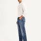 Men's Redloop 505 Blue Straight Fit Mid Rise Jeans - Side View