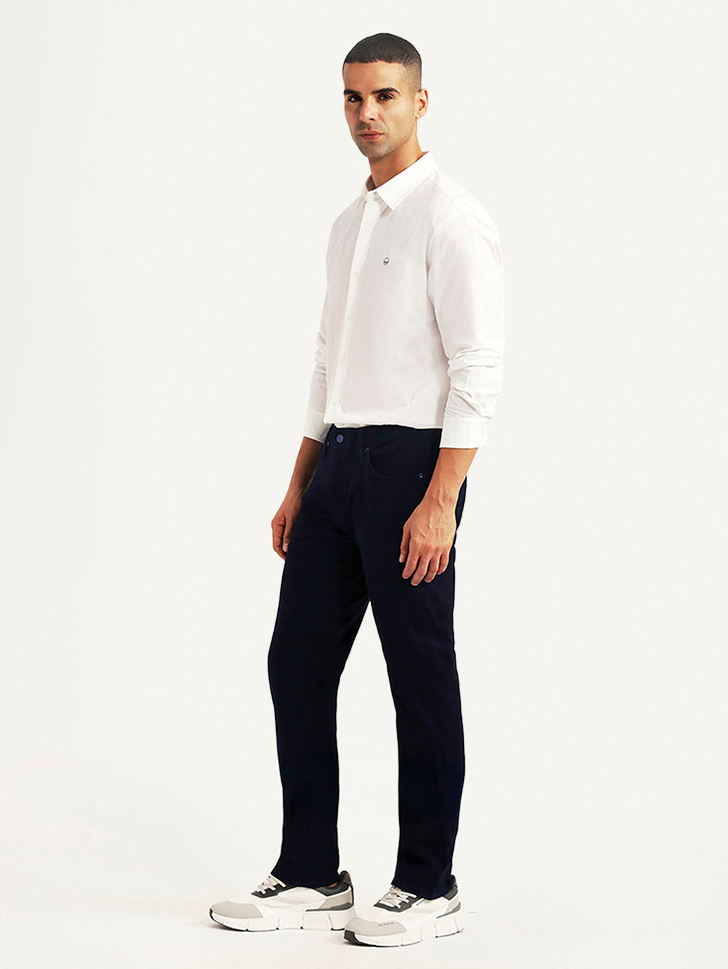 Men's Redloop 511 Dark Blue Slim Fit Mid Rise Jeans - Side View