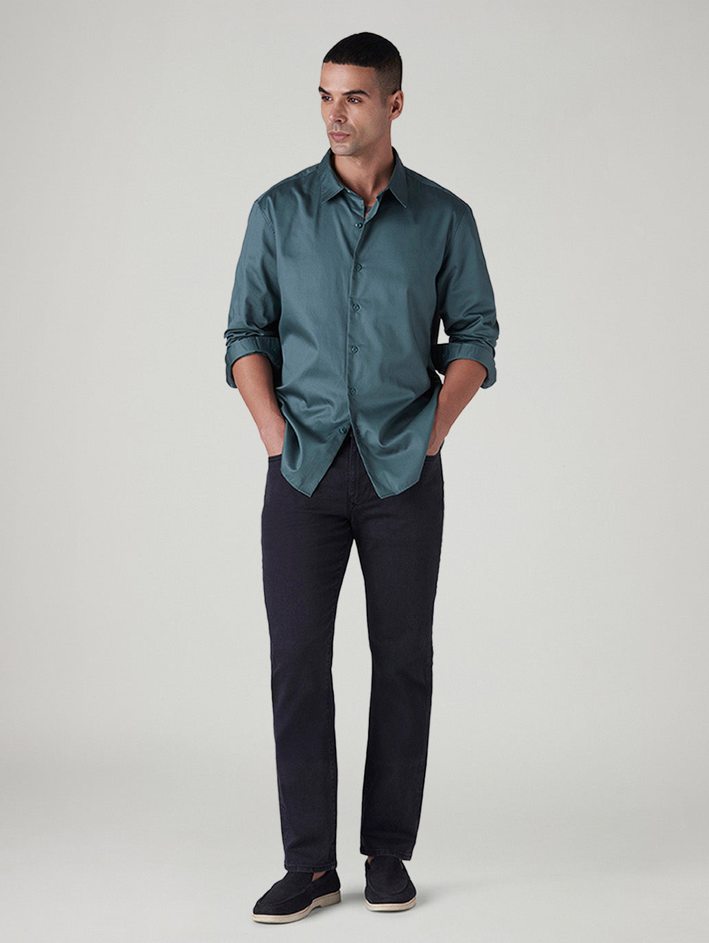 Men's 511 Navy Slim Fit Mid Rise Redloop Jeans - Styleshot View