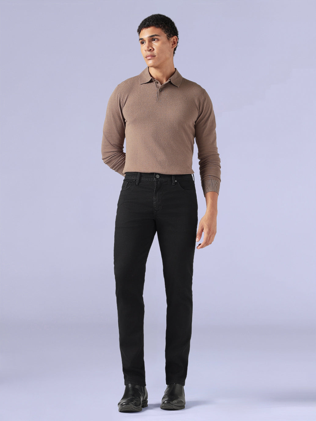Men's 511 Black Slim Fit Mid Rise Redloop Jeans - Front View