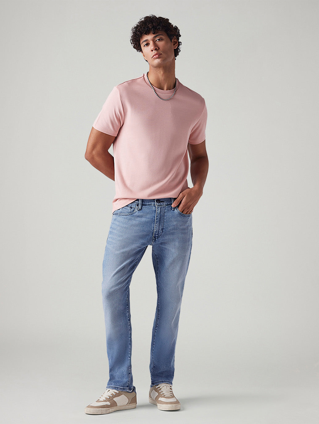 Men's 505 Light Blue Straight Fit Mid Rise Redloop Jeans
