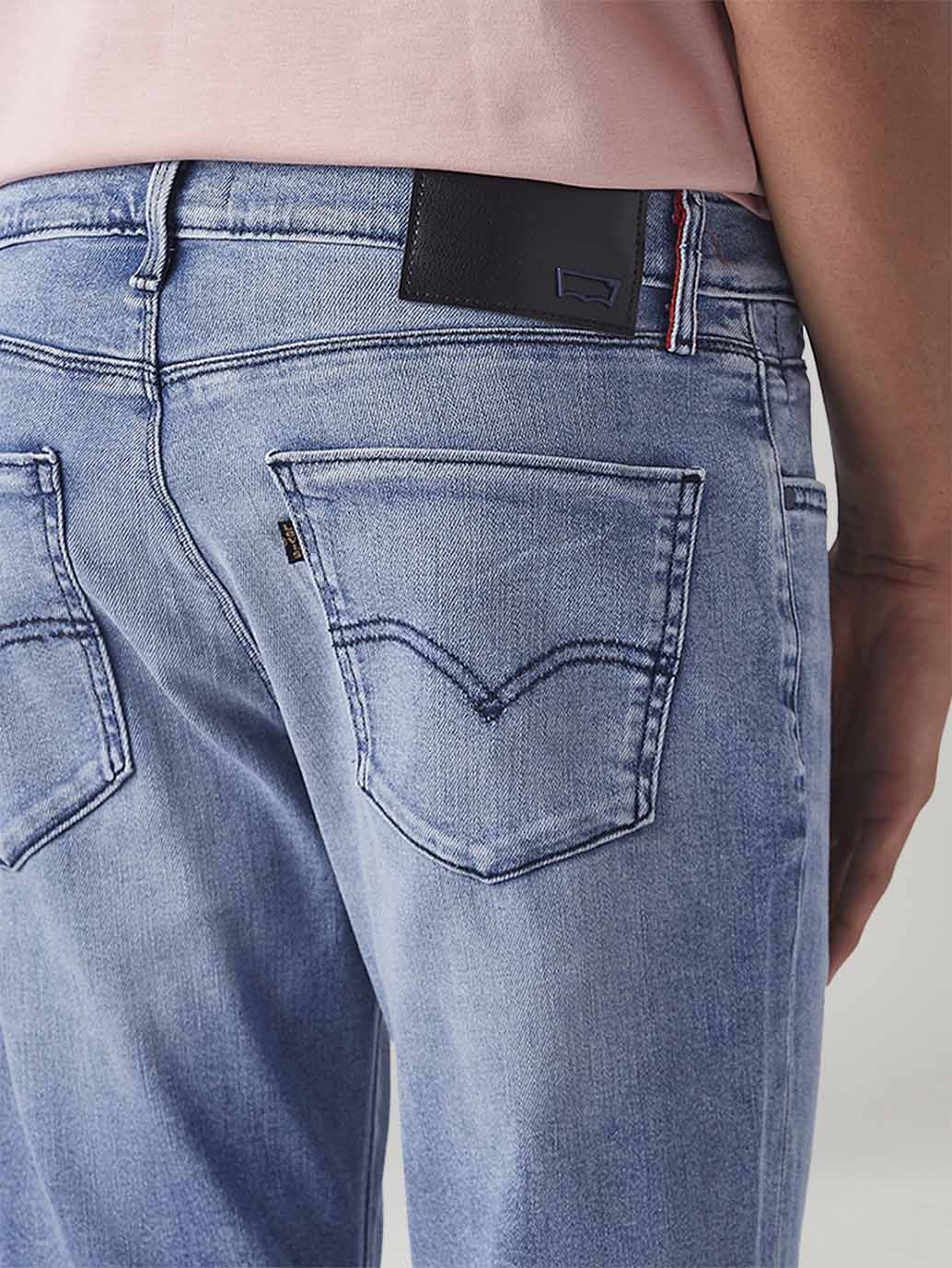 Men's 505 Light Blue Straight Fit Mid Rise Redloop Jeans - 20 View