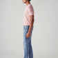 Men's 505 Light Blue Straight Fit Mid Rise Redloop Jeans - Side View