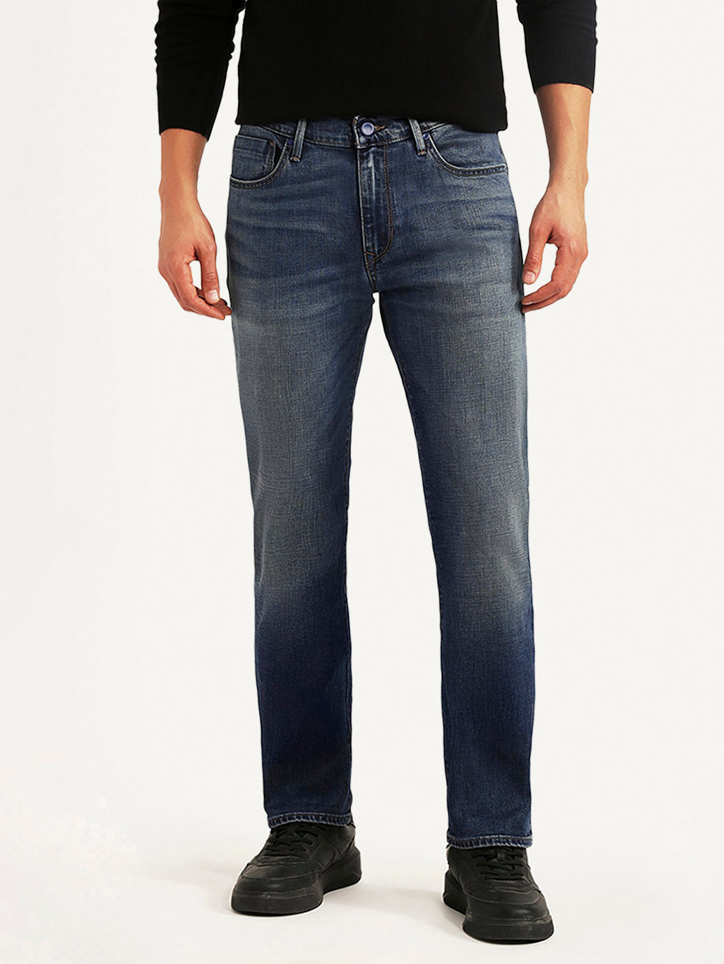 Men's Redloop 511 Blue Slim Fit Mid Rise Jeans - Front View