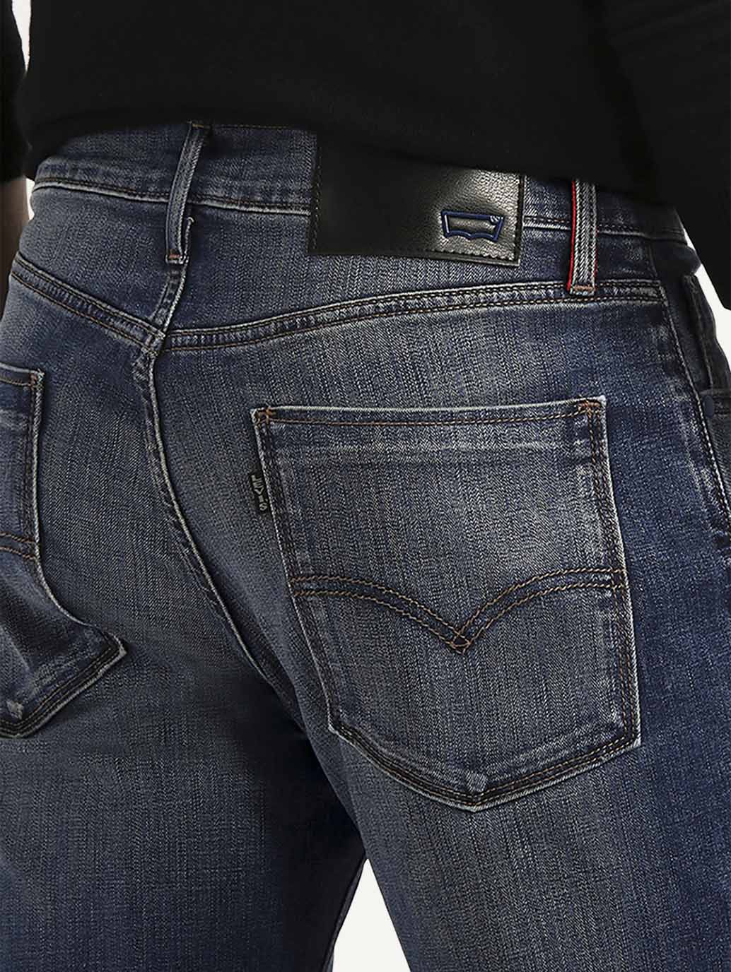 Men's Redloop 511 Blue Slim Fit Mid Rise Jeans - Detail View