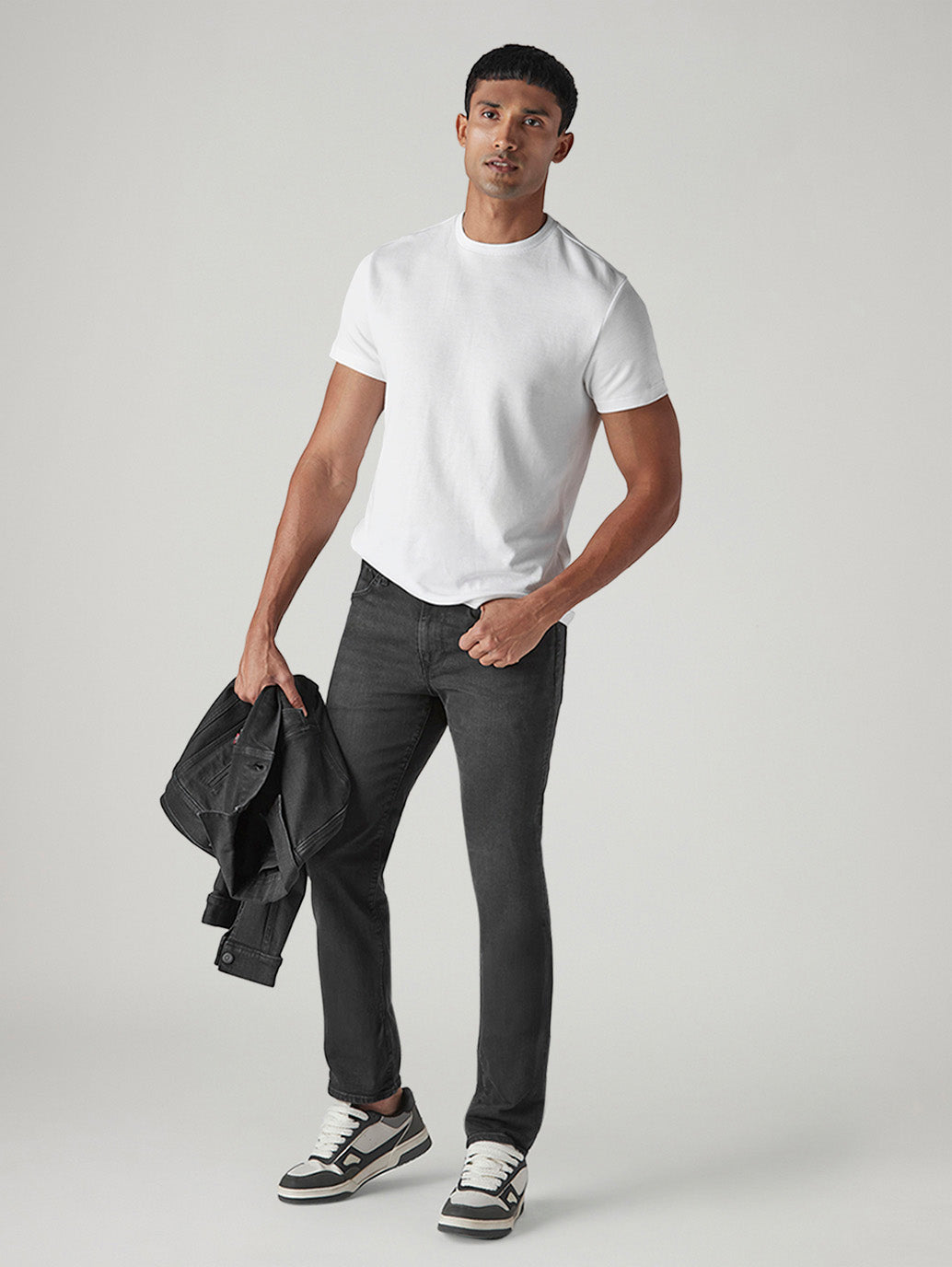 Men's 511 Charcoal Grey Slim Fit Mid Rise Redloop Jeans