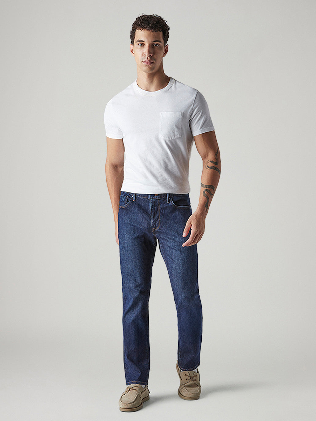 Men's 511 Indigo Slim Fit Mid Rise Redloop Jeans - Front View