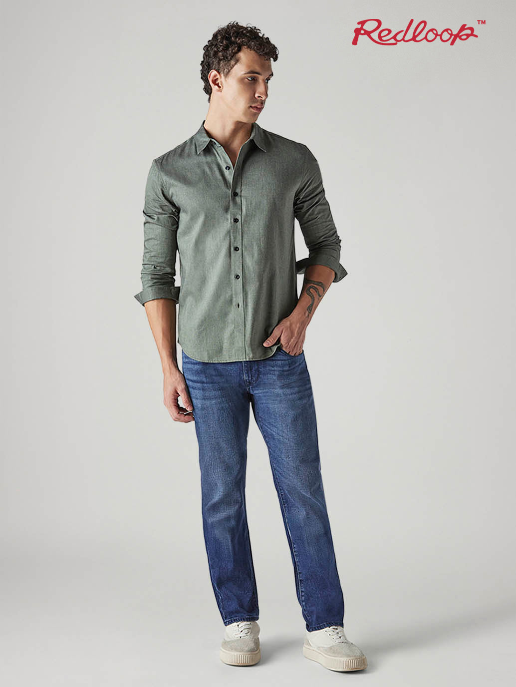 Men's Redloop 511 Blue Slim Fit Mid Rise Jeans