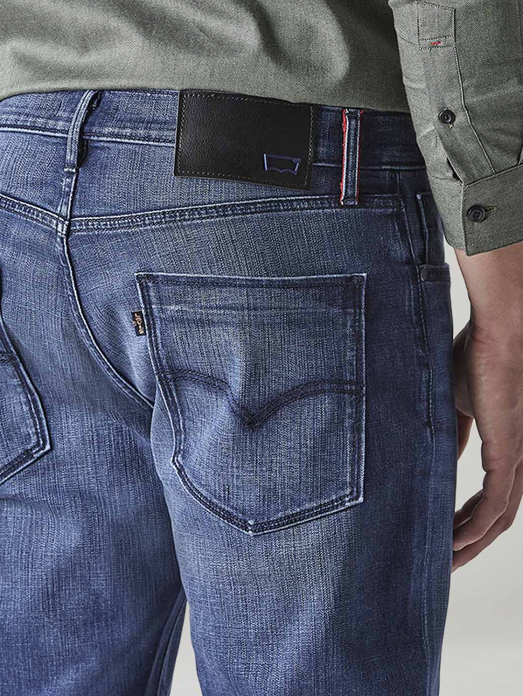 Men's Redloop 511 Blue Slim Fit Mid Rise Jeans - 20 View