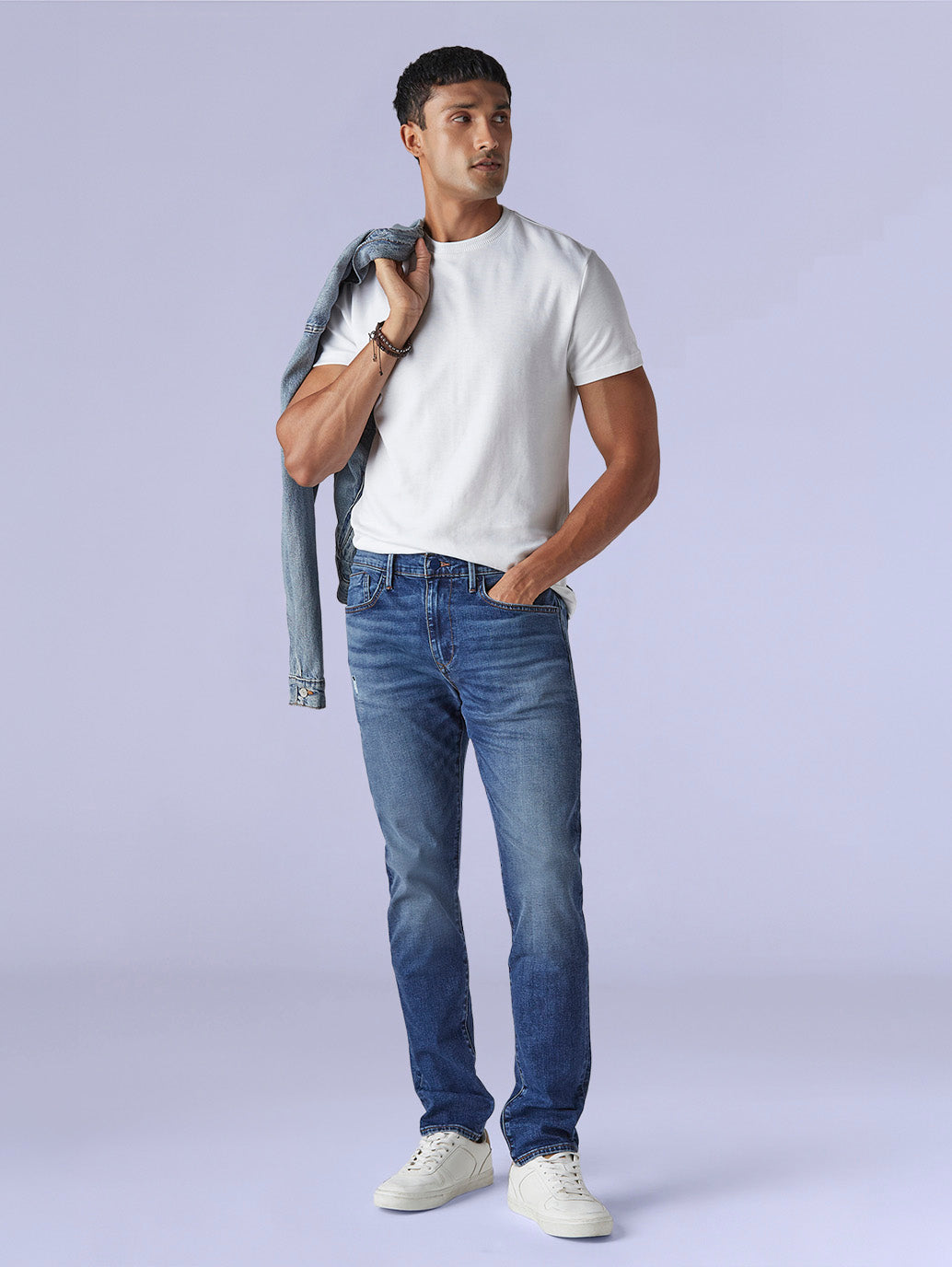 Men's 512 Blue Slim Tapered Fit Mid Rise Redloop Jeans