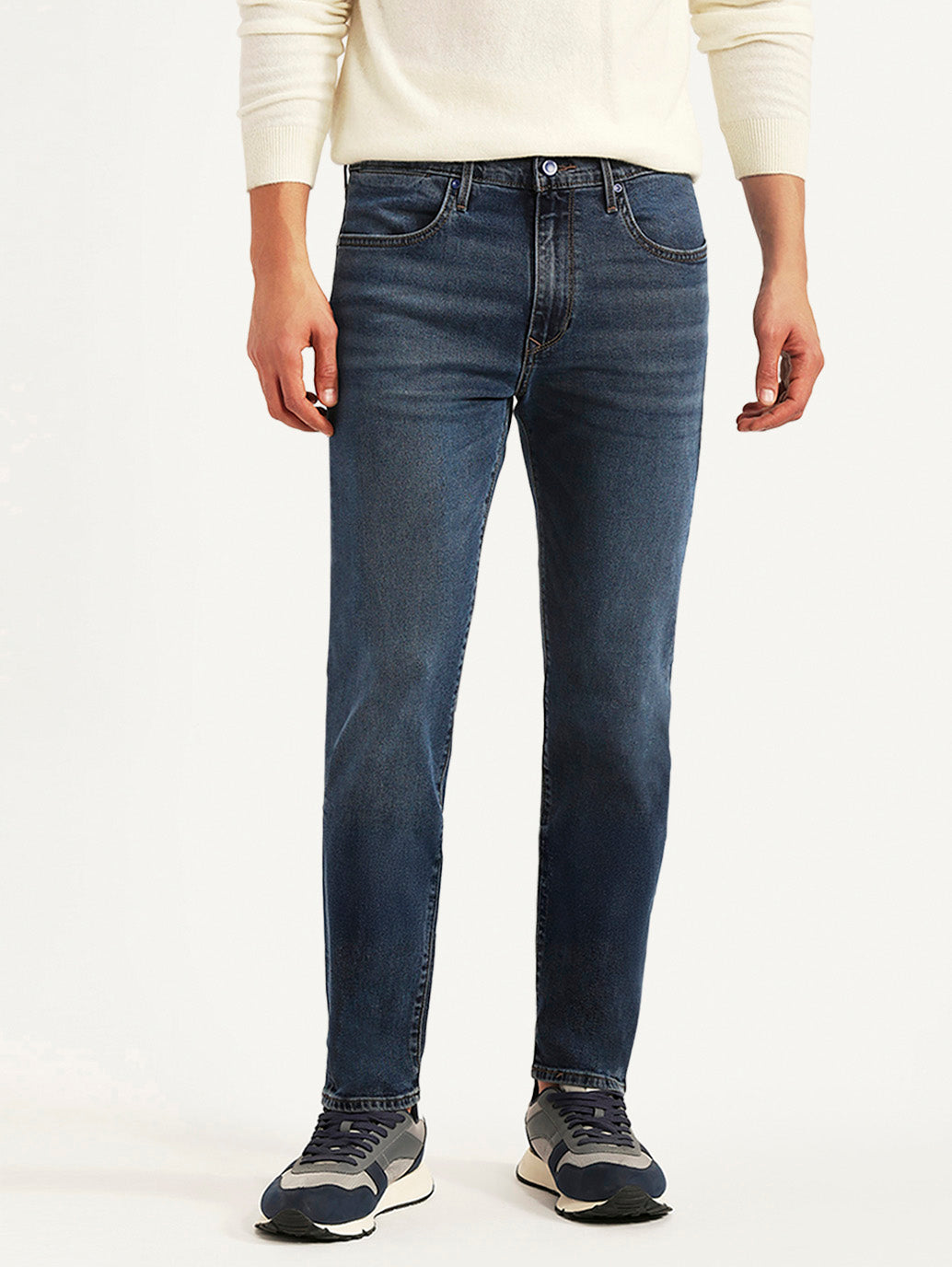Men's Redloop 512 Blue Slim Tapered Fit Mid Rise Jeans - Front View