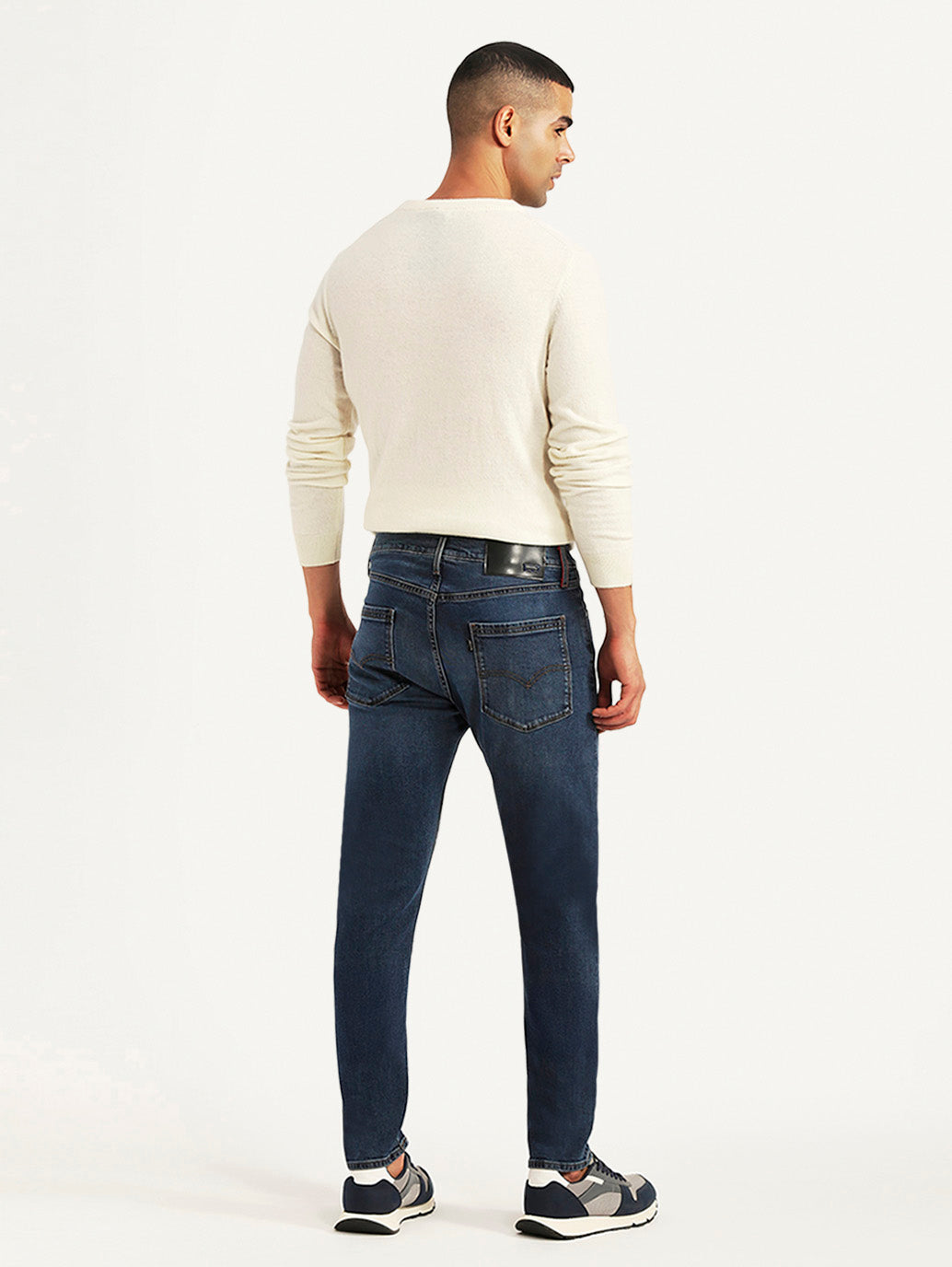 Men's Redloop 512 Blue Slim Tapered Fit Mid Rise Jeans - Back View