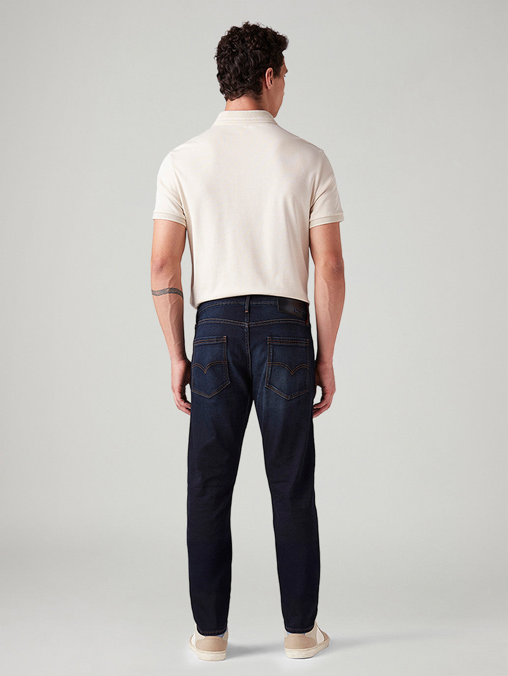 Men's 512 Dark Blue Slim Tapered Fit Mid Rise Jeans - Back View