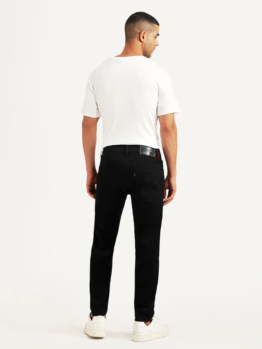 Men's Redloop 512 Black Slim Tapered Fit Mid Rise Jeans - Back View