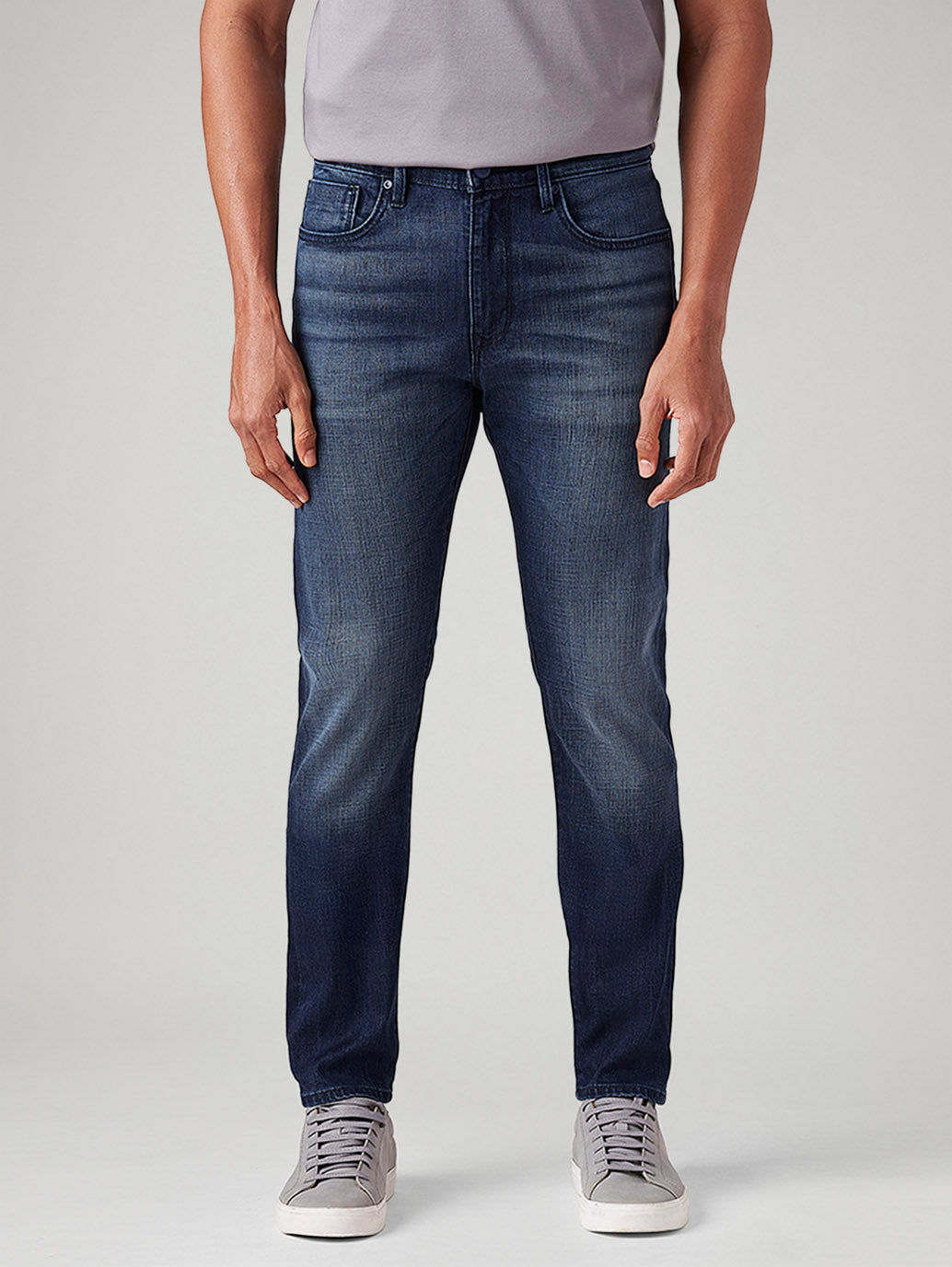 Men's 512 Dark-Blue Slim Tapered Fit Mid Rise Jeans - Front View
