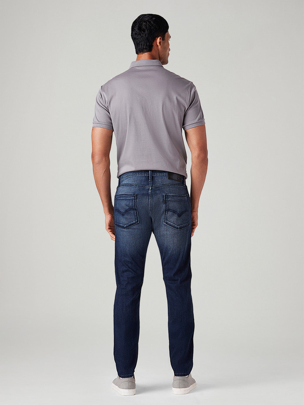 Men's 512 Dark-Blue Slim Tapered Fit Mid Rise Jeans - Back View