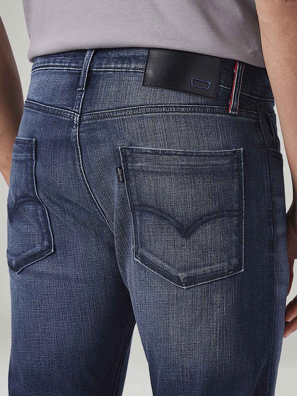 Men's 512 Dark-Blue Slim Tapered Fit Mid Rise Jeans - 20 View