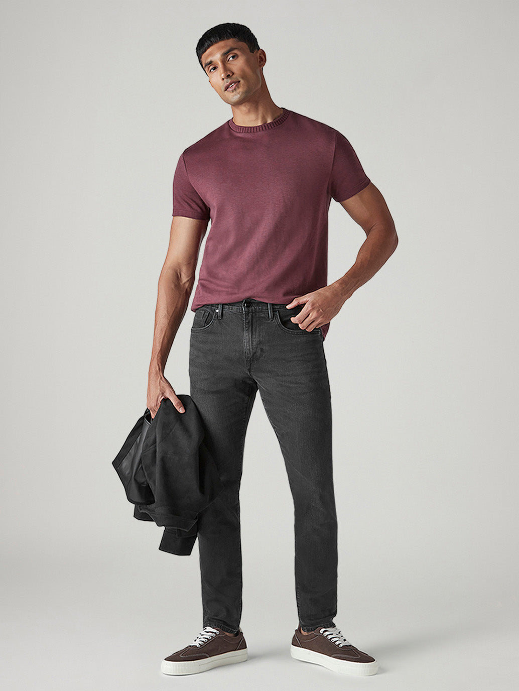 Men's 512 Charcoal Grey Slim Tapered Fit Mid Rise Redloop Jeans