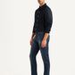 Men's Redloop 513 Dark Blue Slim Straight Fit Mid Rise Jeans - Side View