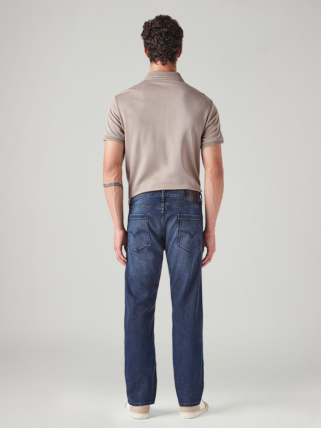 Men's 513 Blue Slim Straight Fit Mid Rise Redloop Jeans - Back View