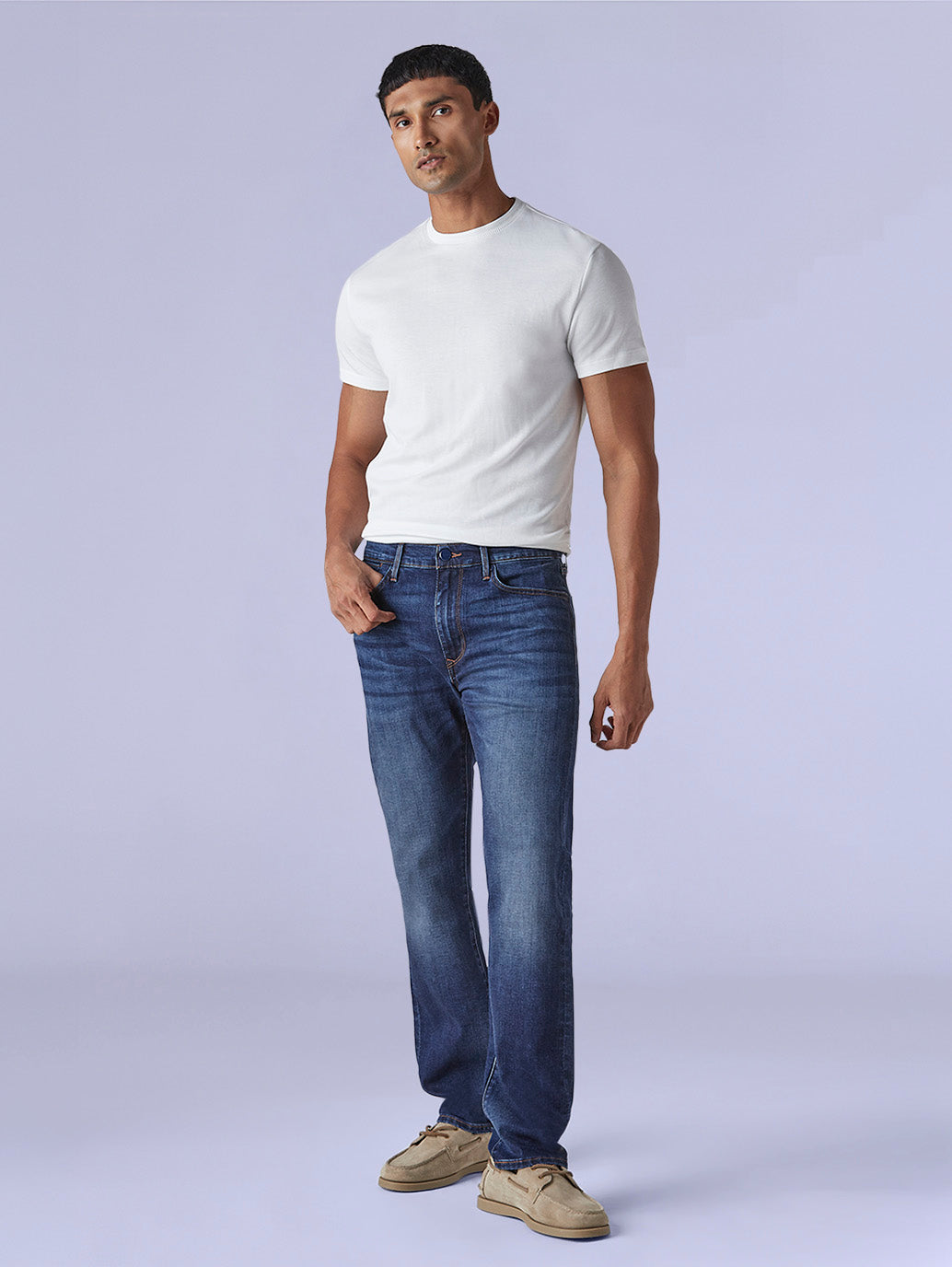 Men's 513 Blue Slim Straight Fit Mid Rise Redloop Jeans