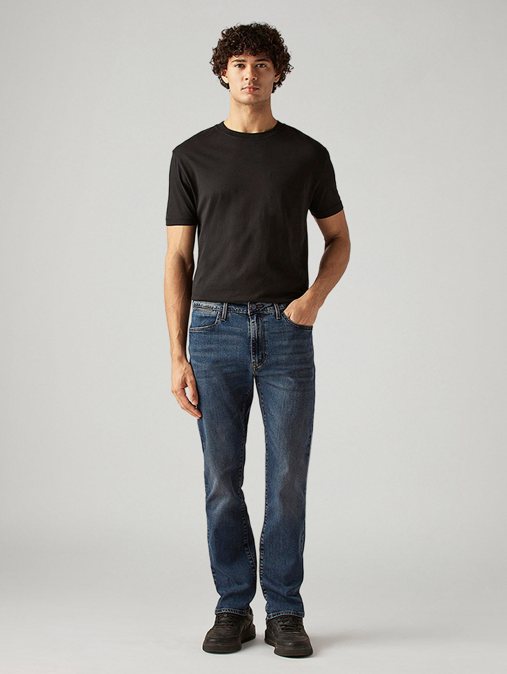 Men's 513 Blue Slim Straight Fit Mid Rise Redloop Jeans - Front View