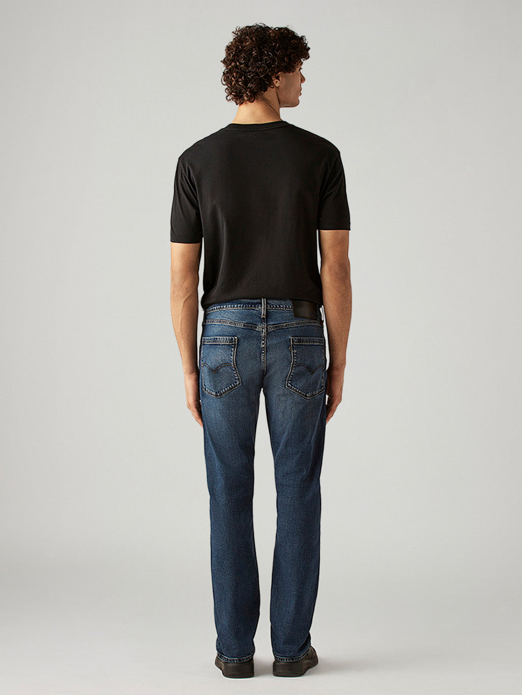 Men's 513 Blue Slim Straight Fit Mid Rise Redloop Jeans - Back View