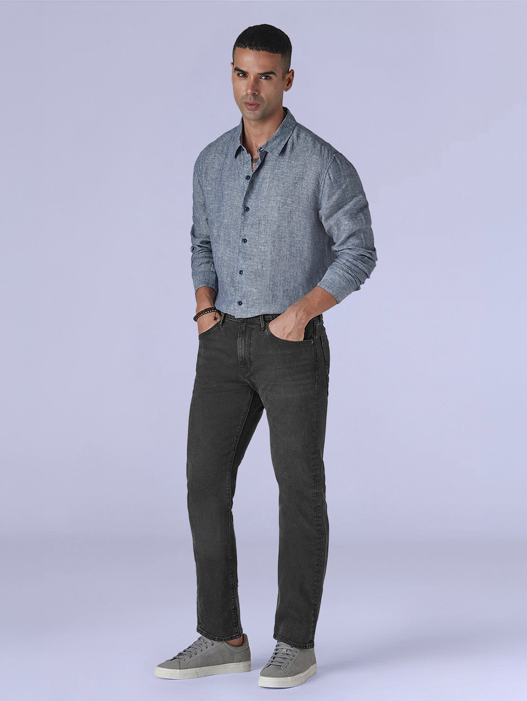 Men's 513 Charcoal Grey Slim Straight Fit Mid Rise Redloop Jeans